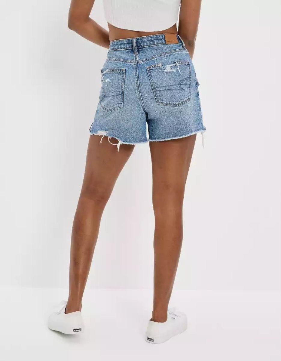 Shorts American Eagle AE Denim Highest Taille Baggy Indigo Femme | QDY-13798188